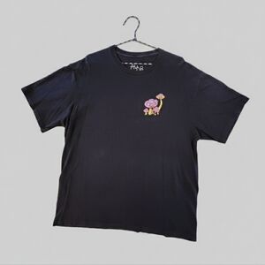 Men's XL A-Lab Black "Magic Mushroom" Wizard Graphic T-Shirt